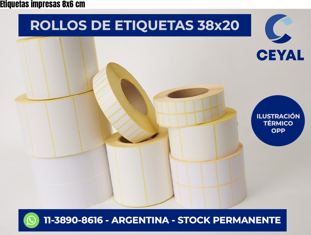 Etiquetas impresas 8×6 cm