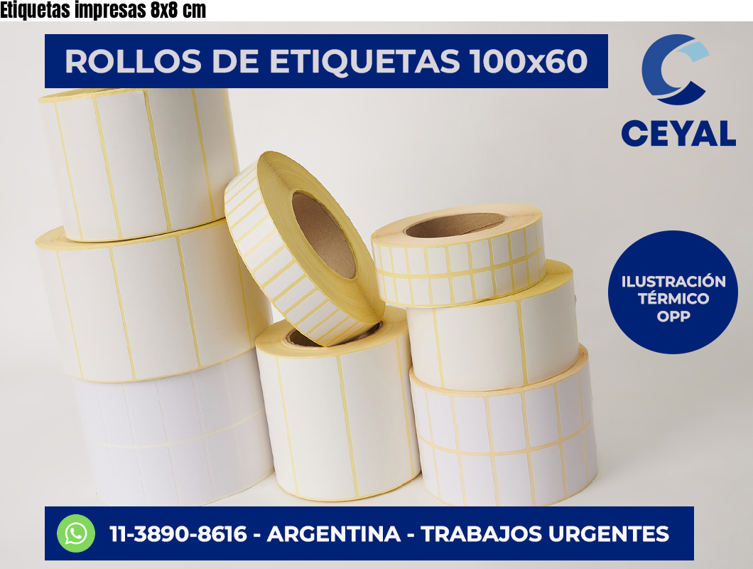 Etiquetas impresas 8×8 cm