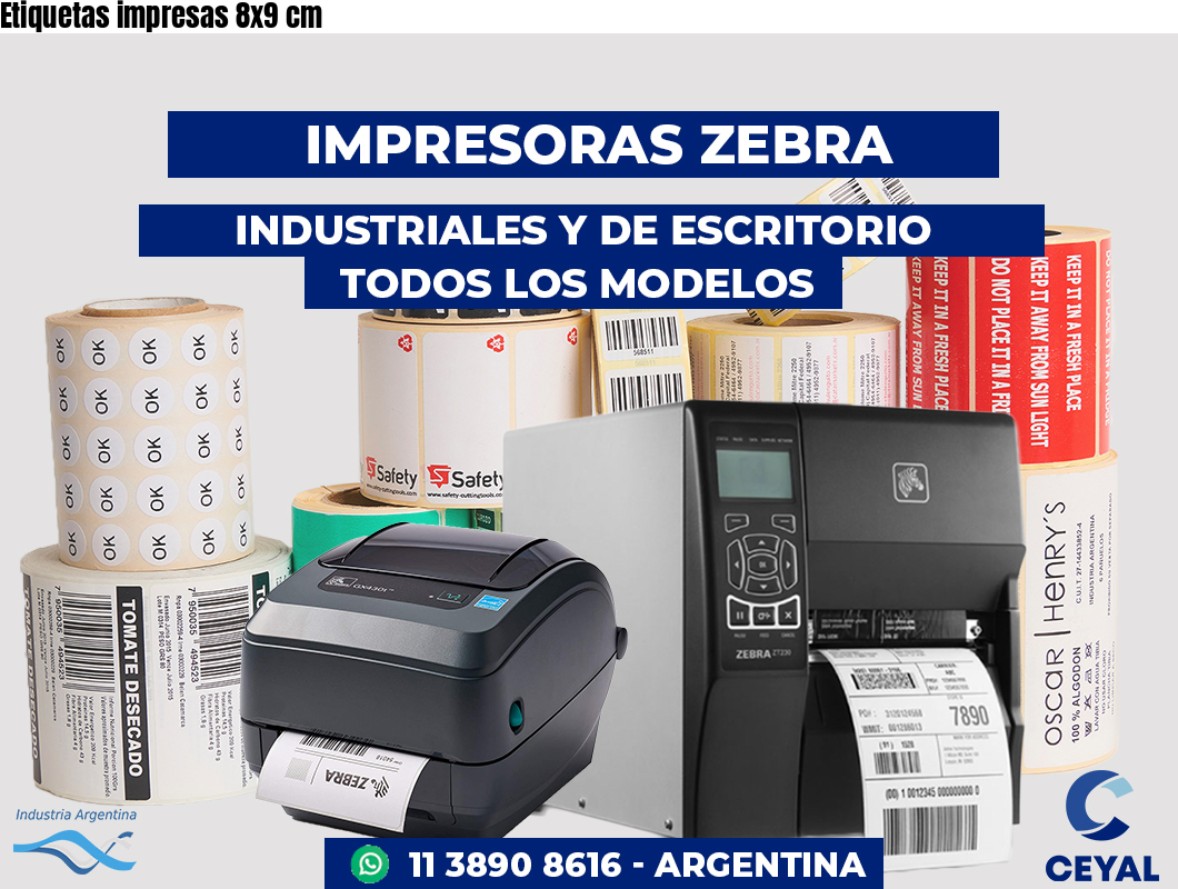 Etiquetas impresas 8x9 cm