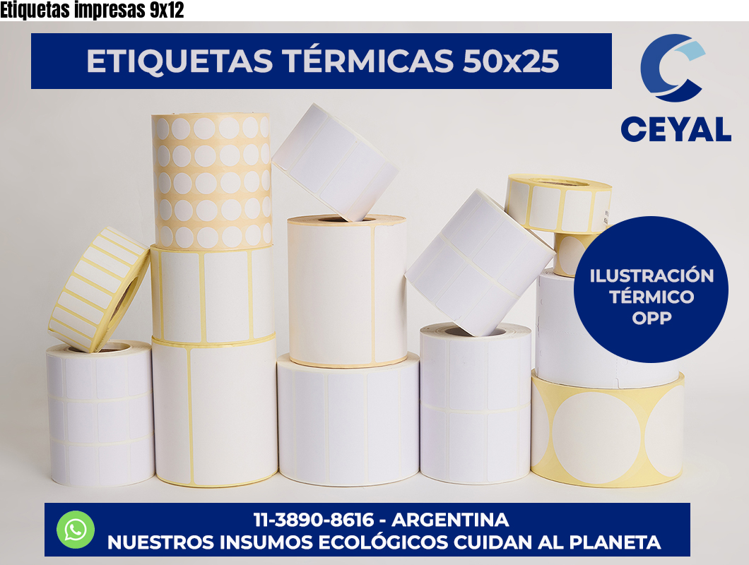 Etiquetas impresas 9×12