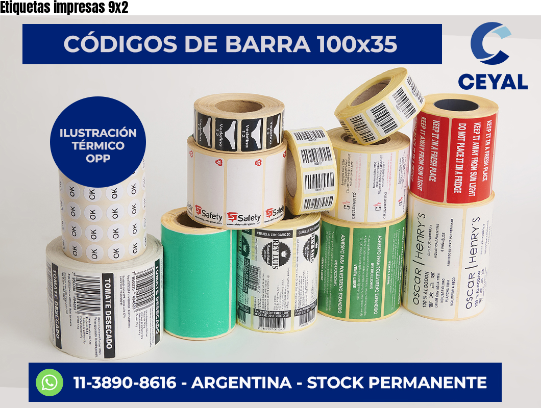 Etiquetas impresas 9×2