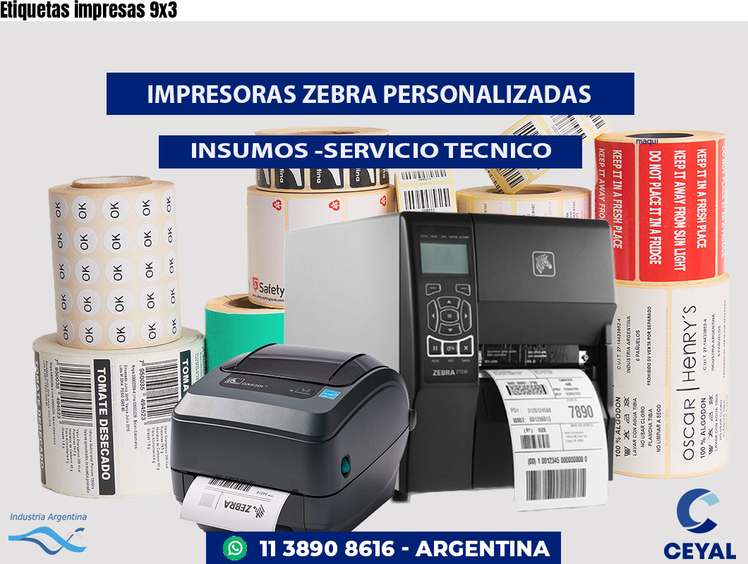 Etiquetas impresas 9x3 
