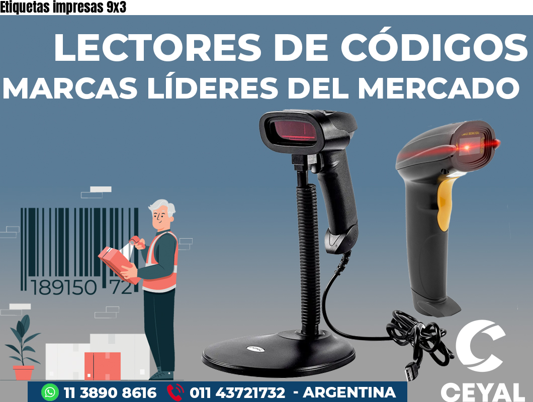 Etiquetas impresas 9x3