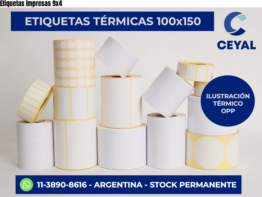 Etiquetas impresas 9×4