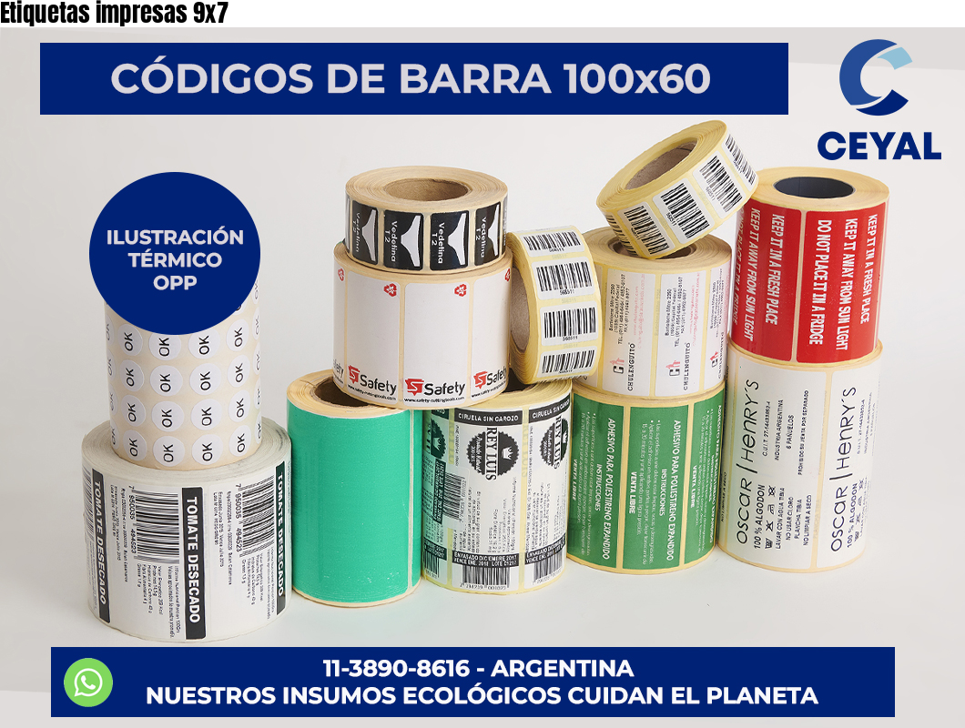 Etiquetas impresas 9×7