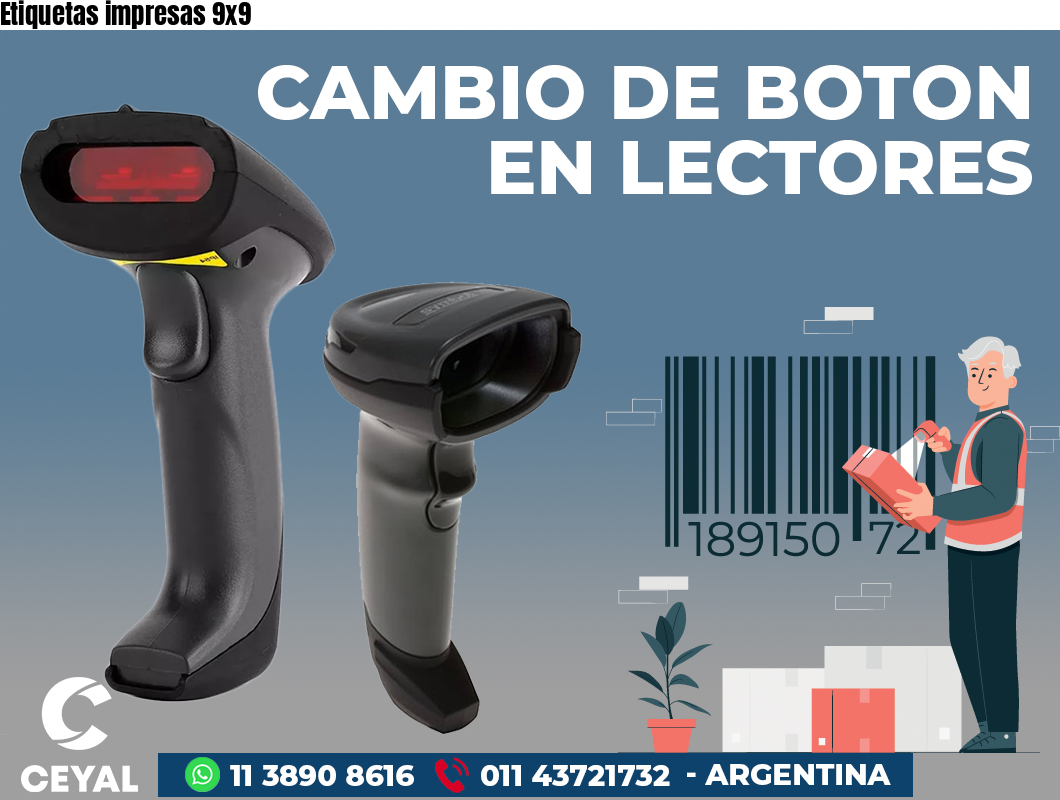 Etiquetas impresas 9x9