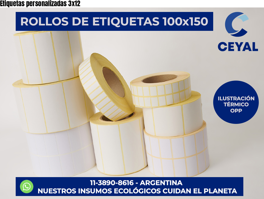 Etiquetas personalizadas 3×12