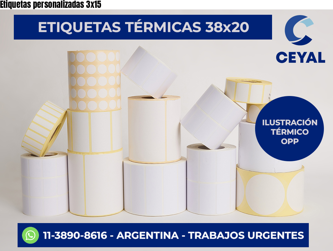 Etiquetas personalizadas 3×15