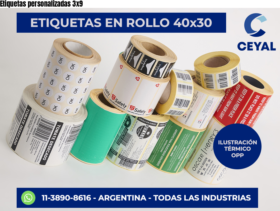 Etiquetas personalizadas 3×9