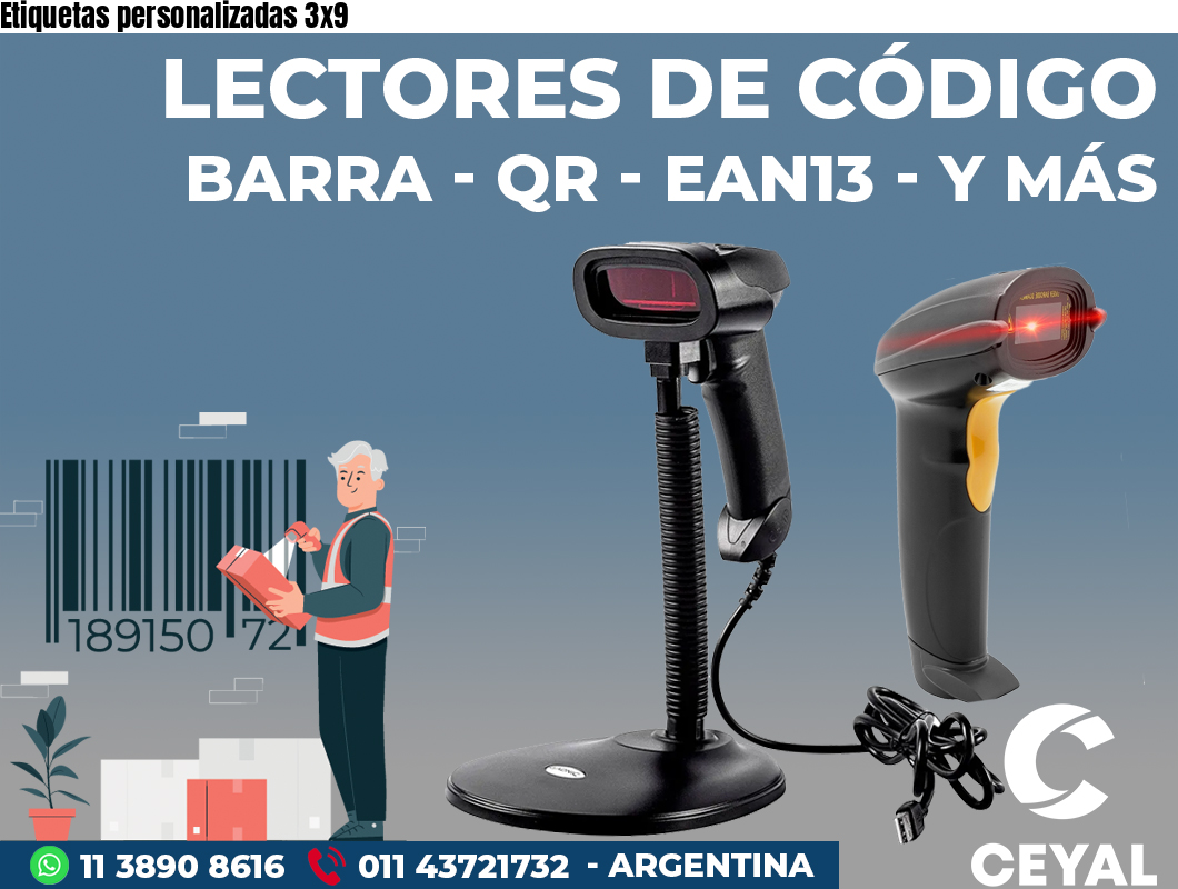 Etiquetas personalizadas 3x9