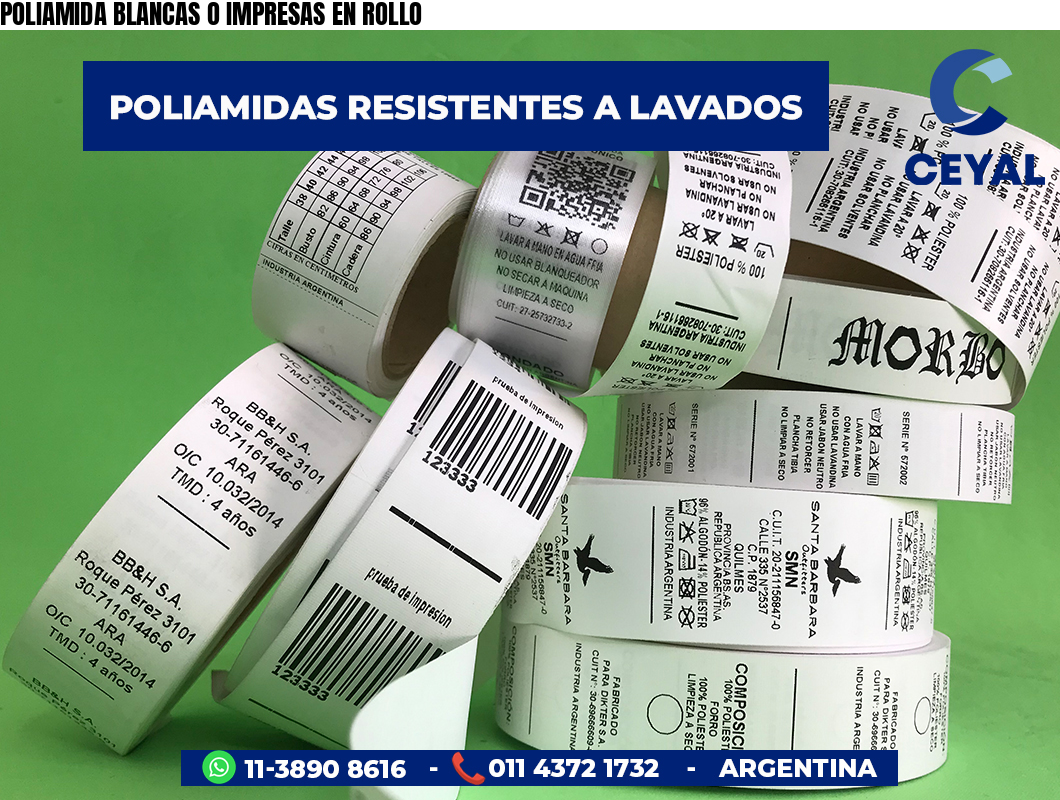 POLIAMIDA BLANCAS O IMPRESAS EN ROLLO