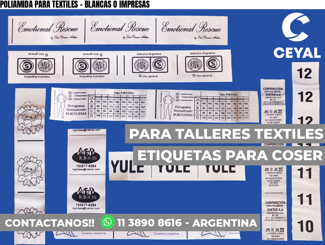 POLIAMIDA PARA TEXTILES – BLANCAS O IMPRESAS