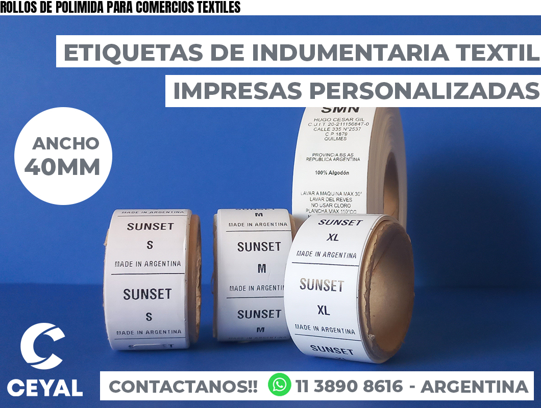 ROLLOS DE POLIMIDA PARA COMERCIOS TEXTILES