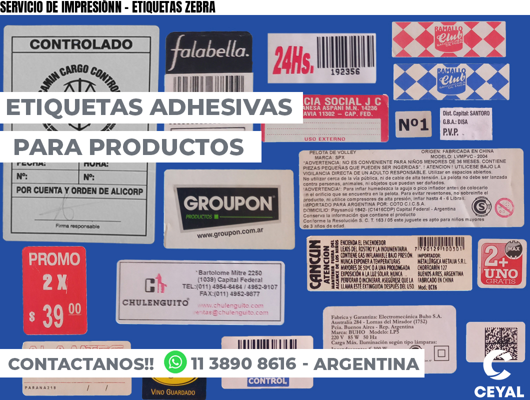 SERVICIO DE IMPRESIÓNN – ETIQUETAS ZEBRA