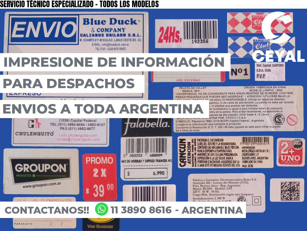 SERVICIO TÉCNICO ESPECIALIZADO - TODOS LOS MODELOS