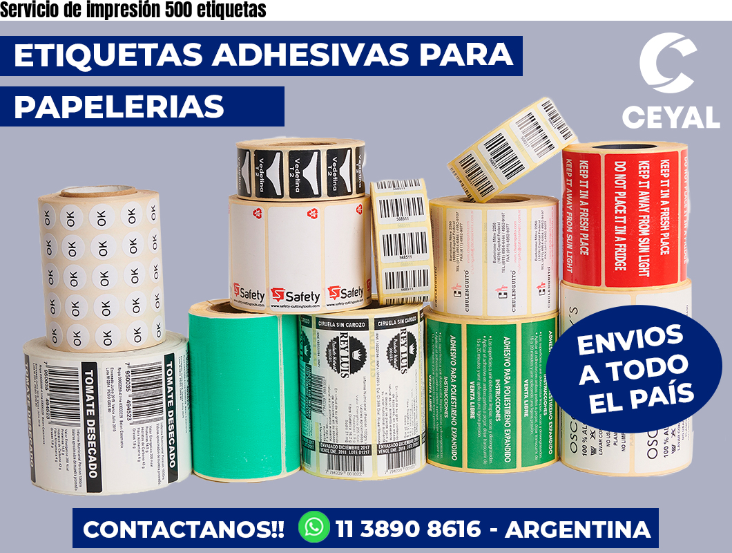 Servicio de impresión 500 etiquetas