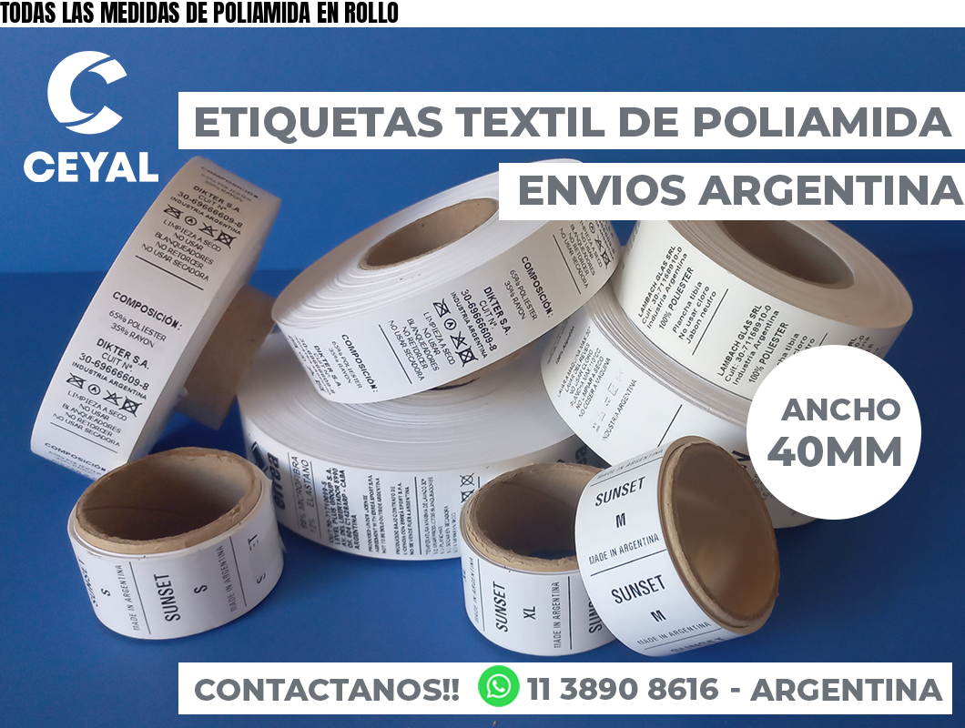 TODAS LAS MEDIDAS DE POLIAMIDA EN ROLLO