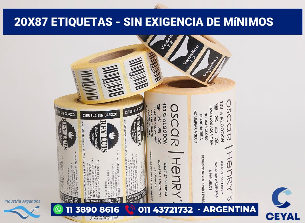 20x87 Etiquetas