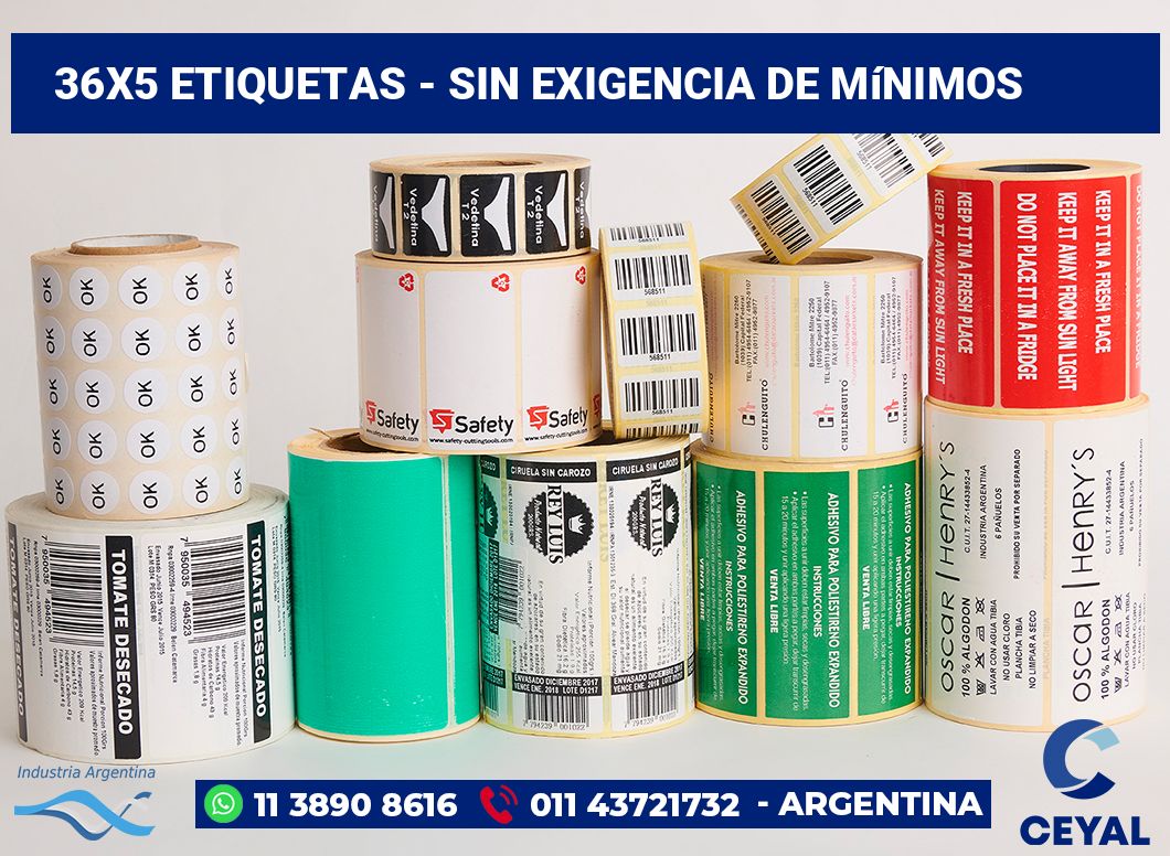 36x5 Etiquetas