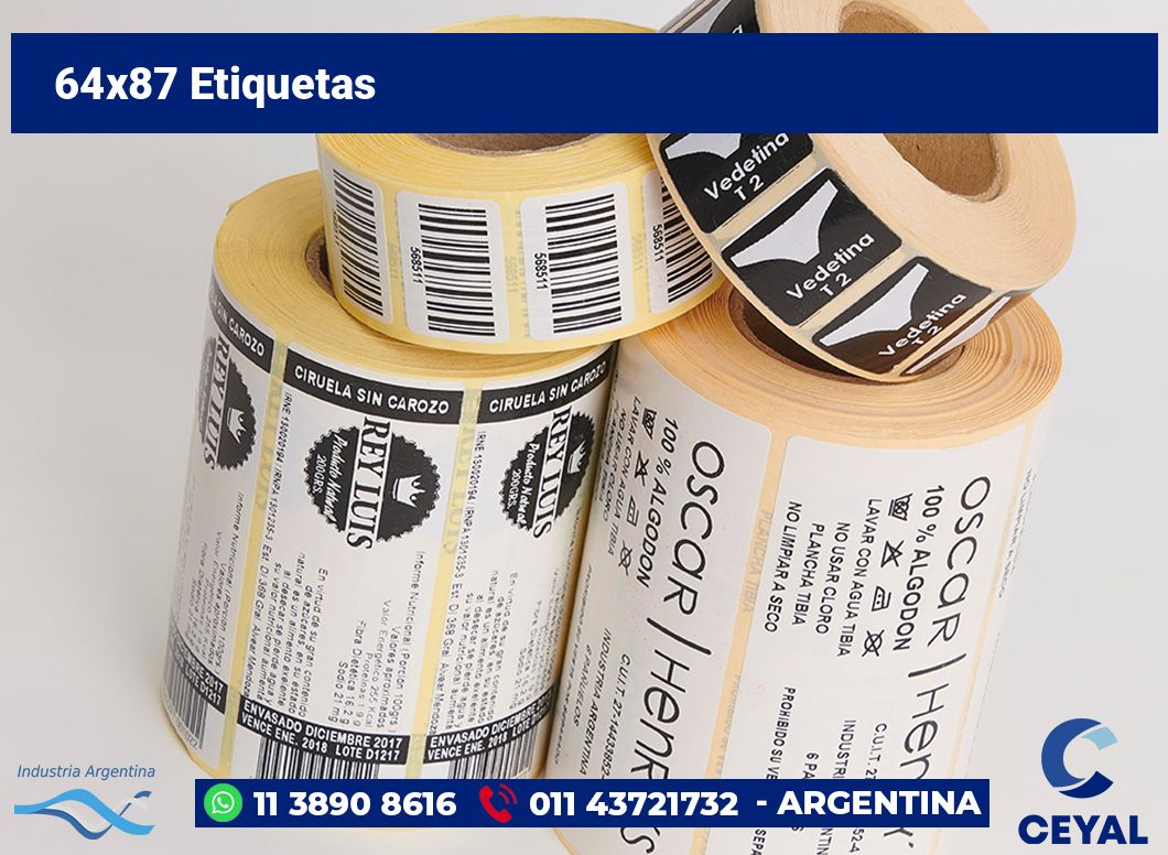 64x87 Etiquetas