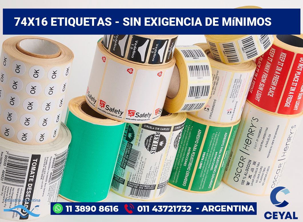 74x16 Etiquetas