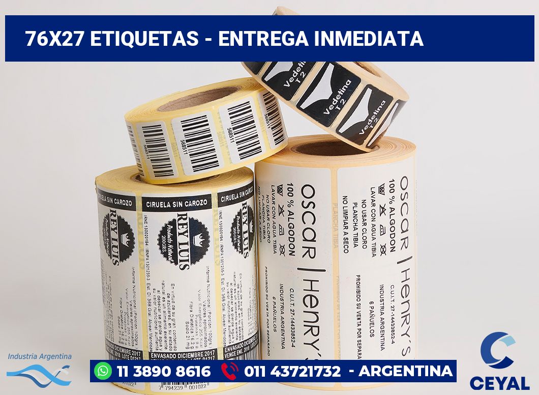 76×27 Etiquetas