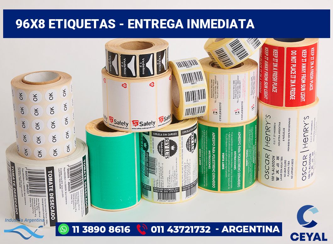 96x8 Etiquetas