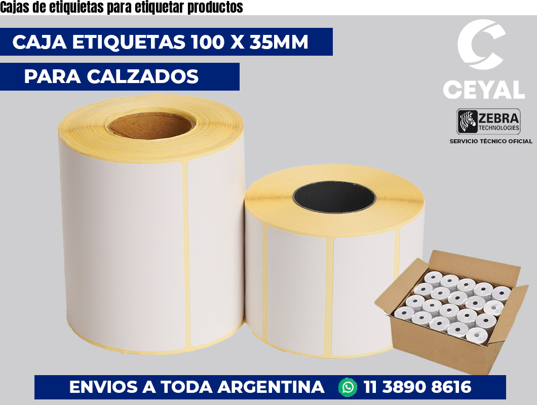 Cajas de etiquietas para etiquetar productos