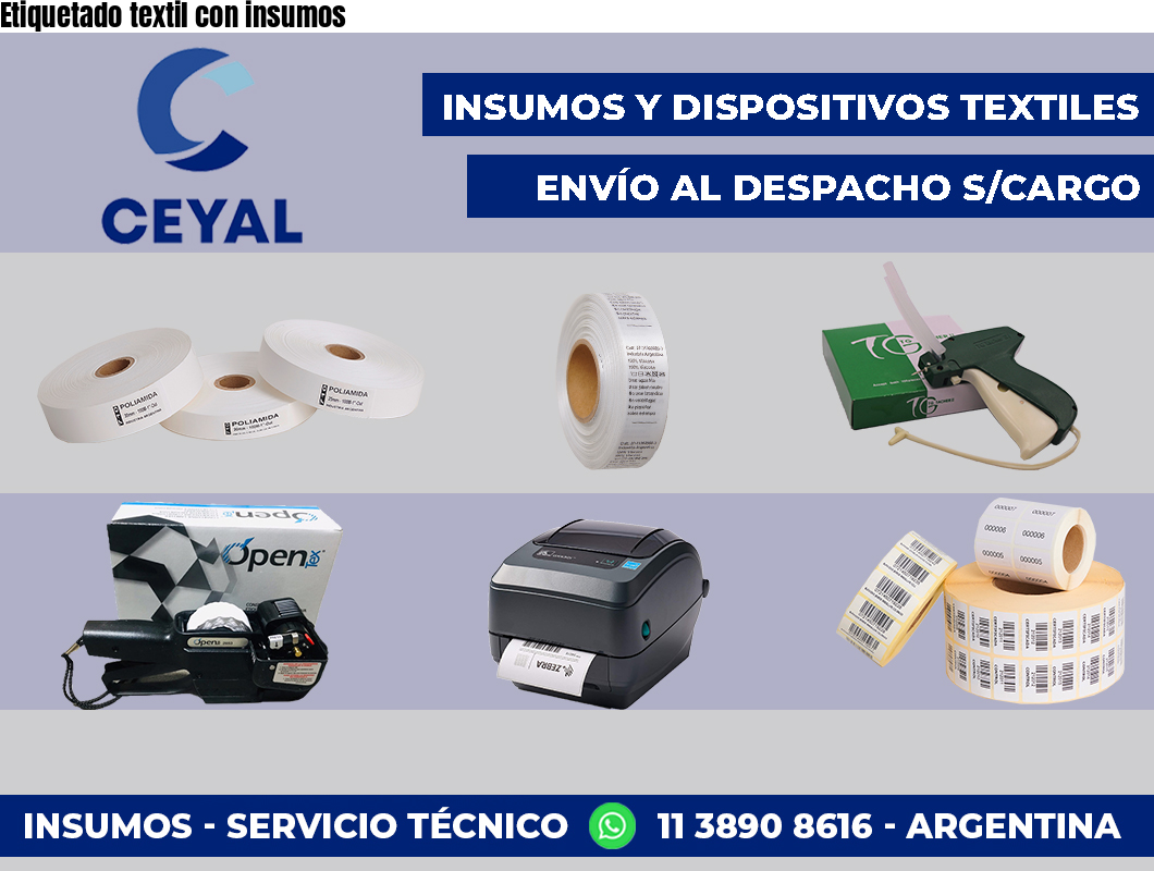 Etiquetado textil con insumos