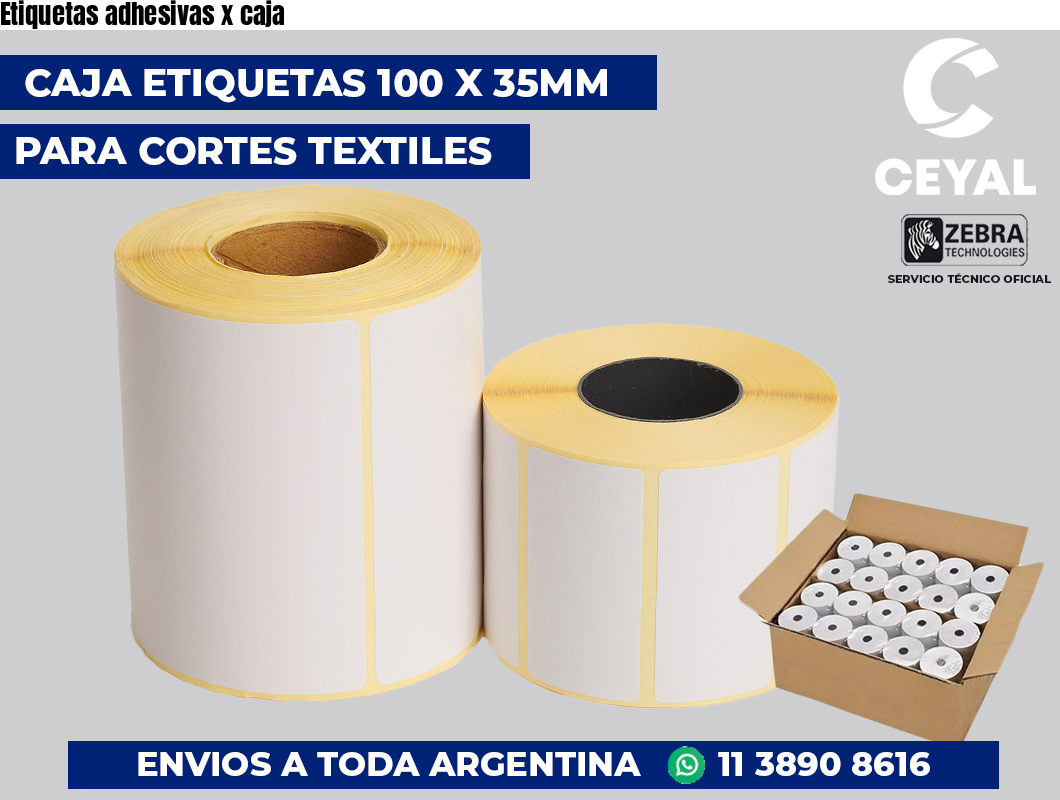 Etiquetas adhesivas x caja