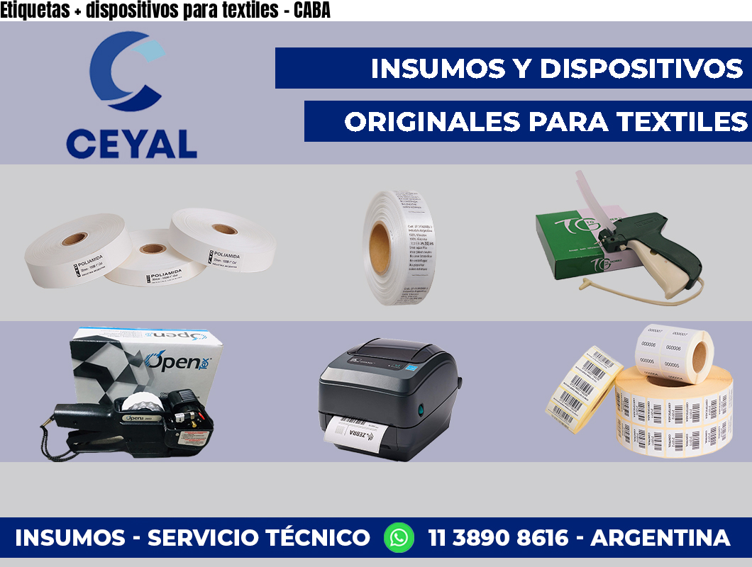 Etiquetas + dispositivos para textiles – CABA