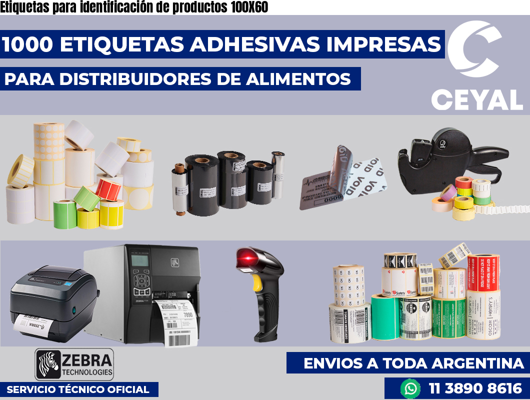 Etiquetas para identificación de productos 100X60