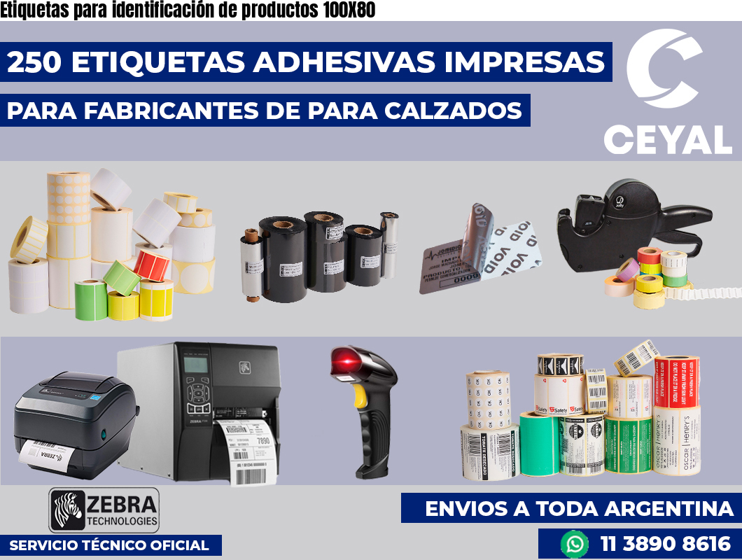 Etiquetas para identificación de productos 100X80