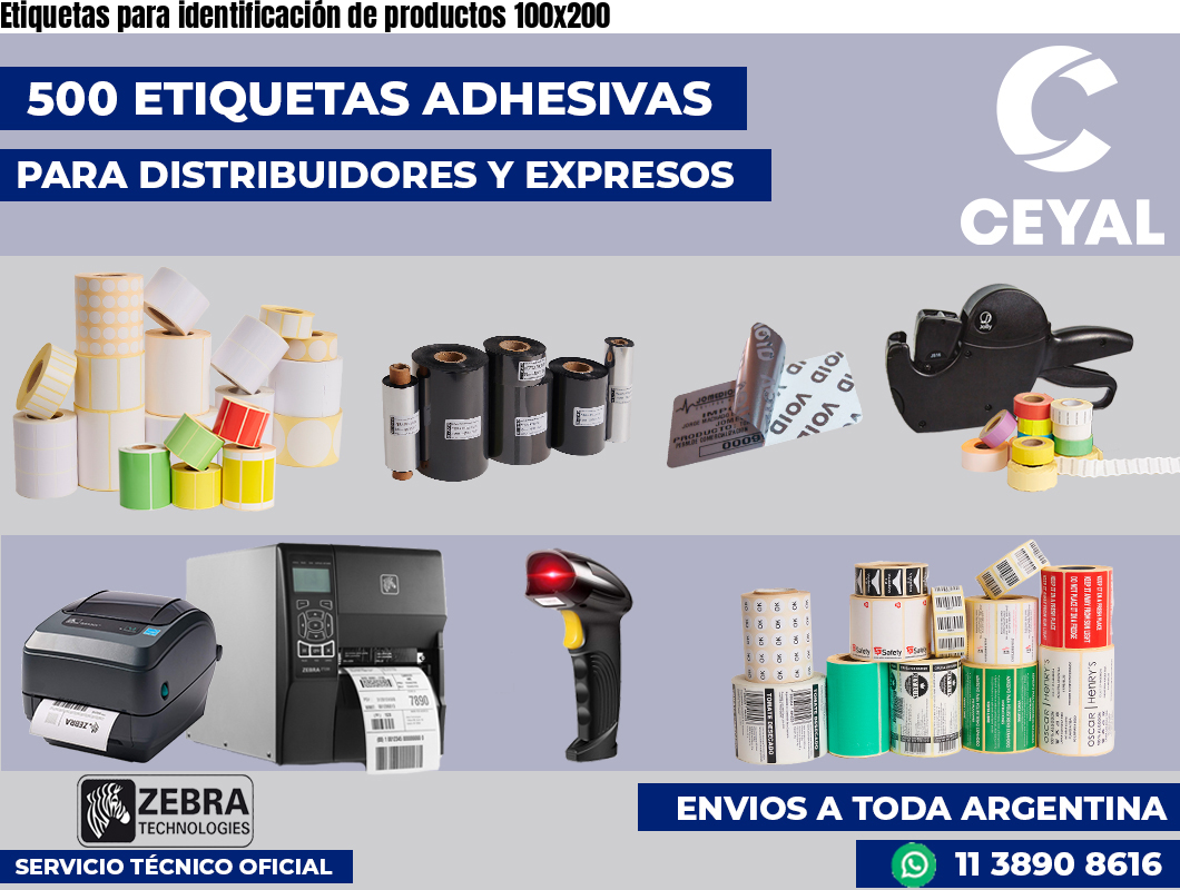 Etiquetas para identificación de productos 100×200