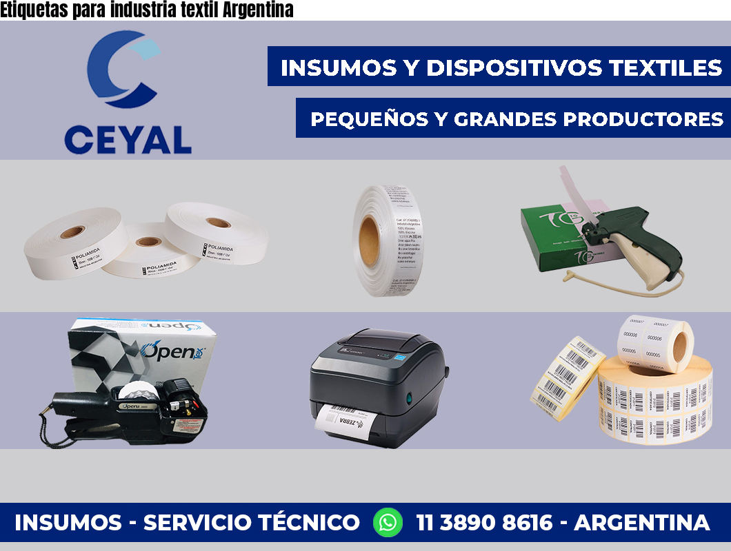 Etiquetas para industria textil Argentina