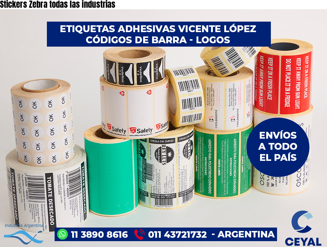 Stickers Zebra todas las industrias