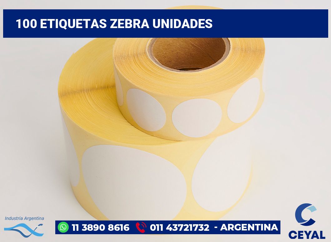 100 Etiquetas zebra unidades