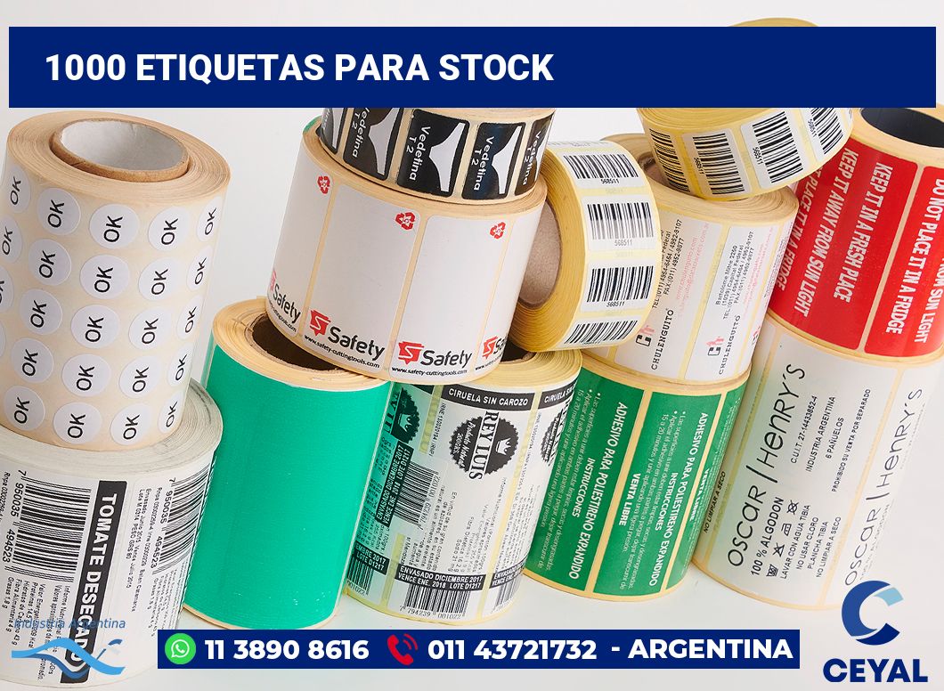 1000 Etiquetas para stock