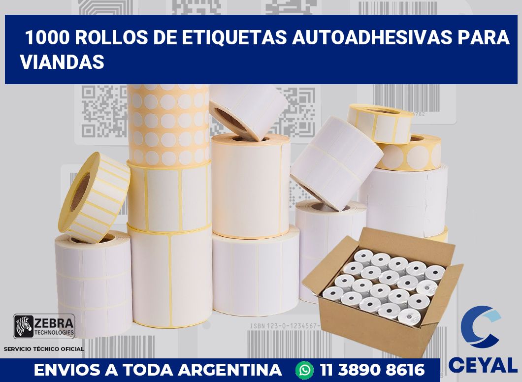 1000 Rollos de etiquetas autoadhesivas para viandas