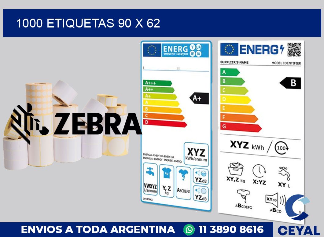 1000 etiquetas 90 x 62