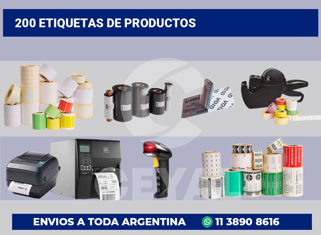 200 Etiquetas de productos