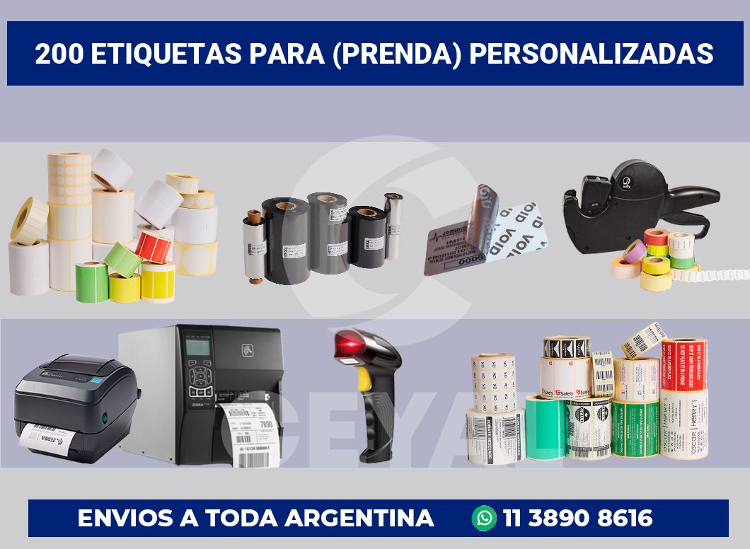 200 Etiquetas para (prenda) personalizadas