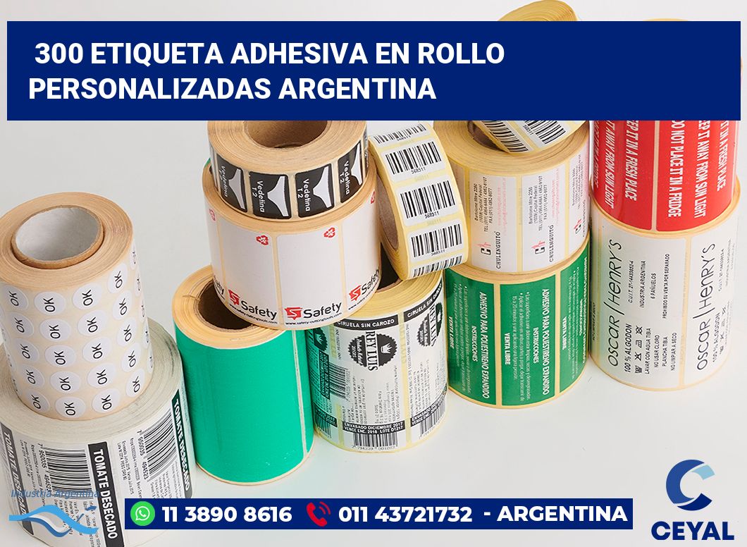 300 Etiqueta adhesiva en rollo personalizadas argentina