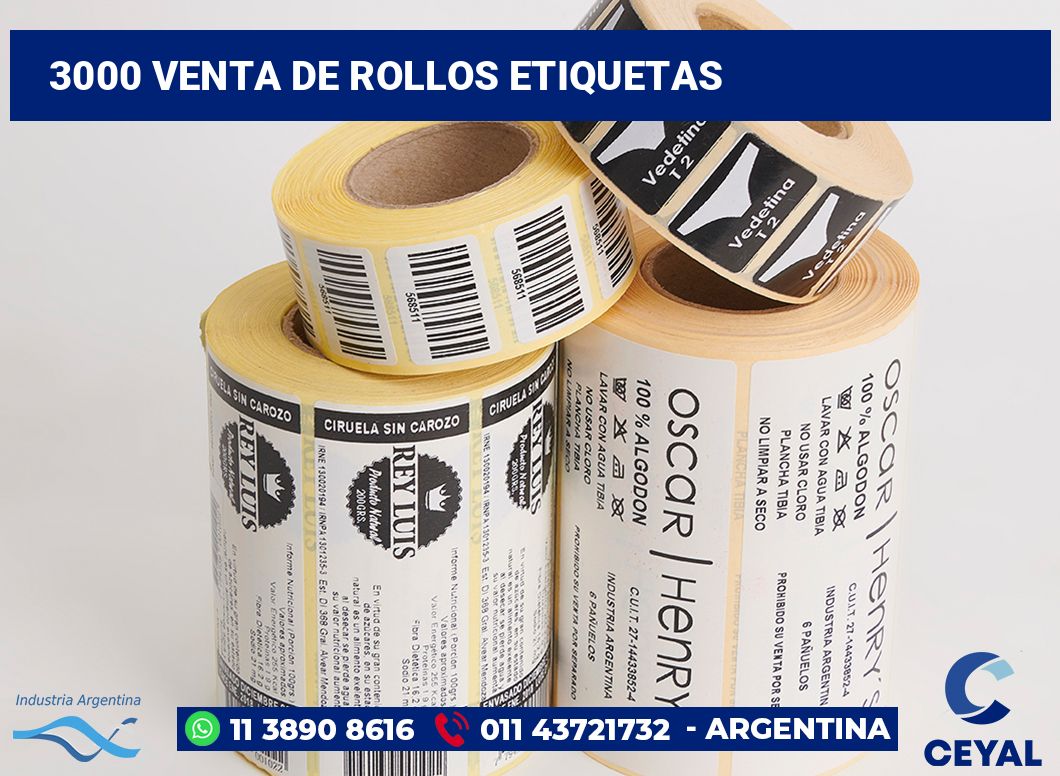 3000 Venta de rollos etiquetas
