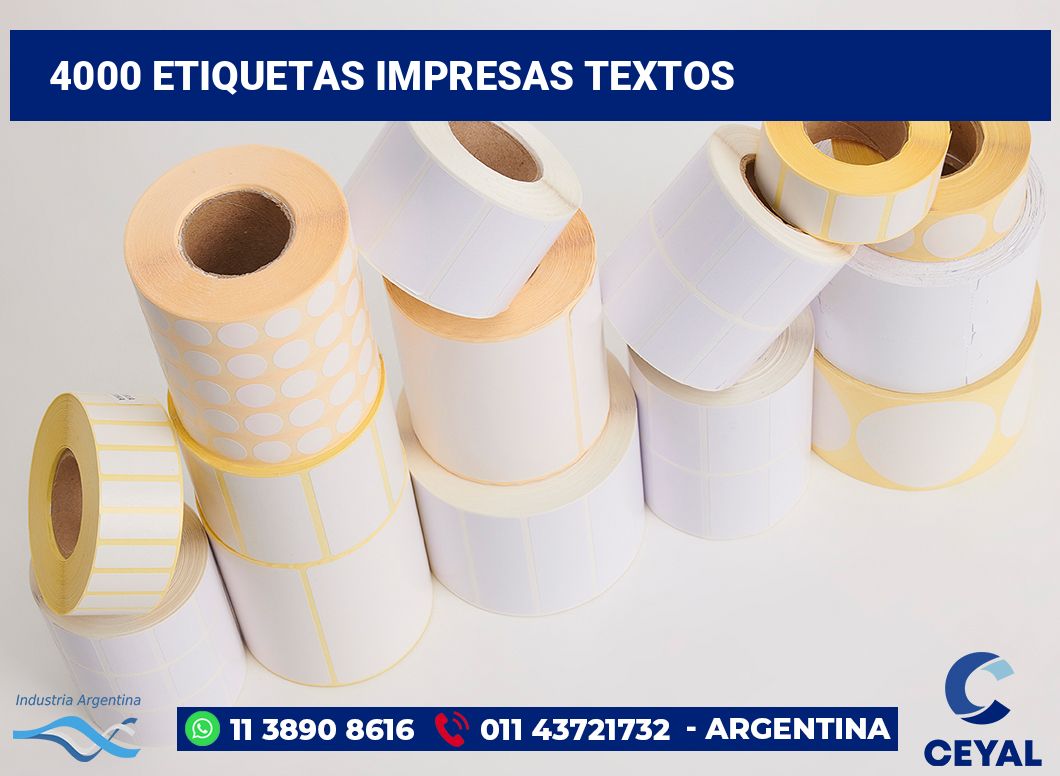 4000 Etiquetas impresas textos