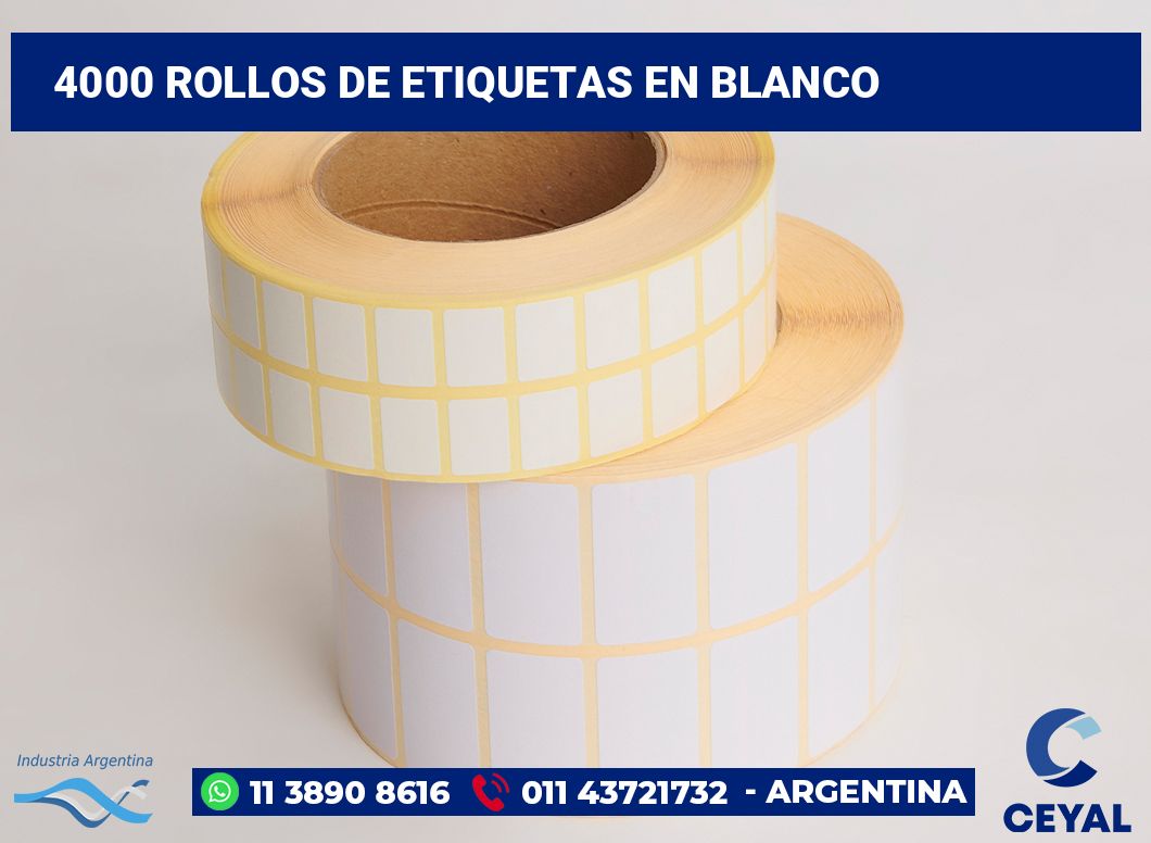 4000 Rollos de etiquetas en blanco