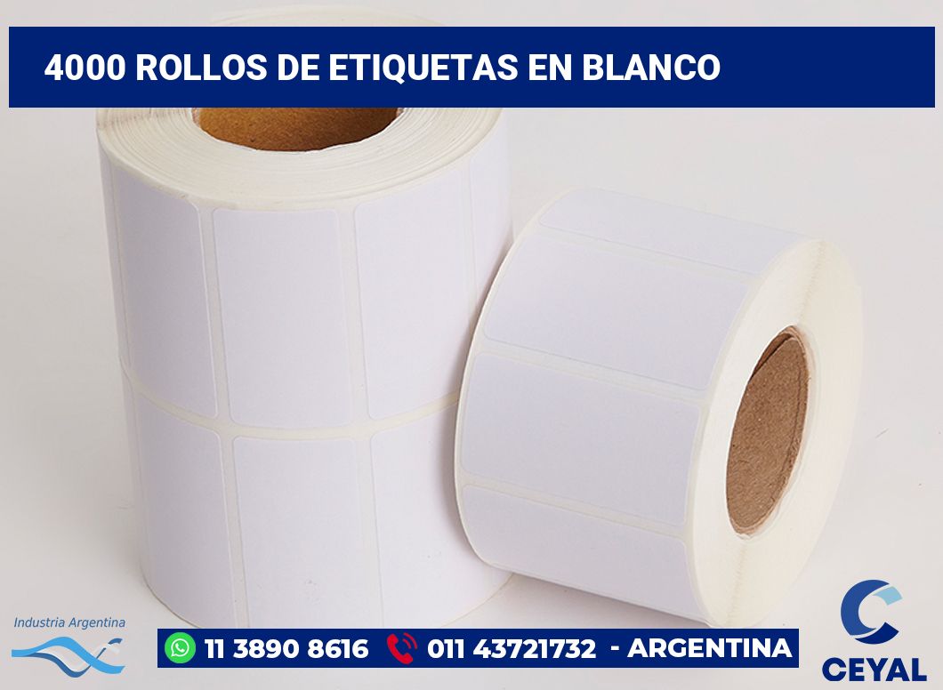 4000 Rollos de etiquetas en blanco
