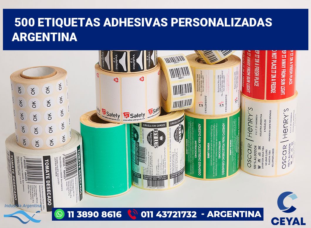 500 Etiquetas adhesivas personalizadas argentina