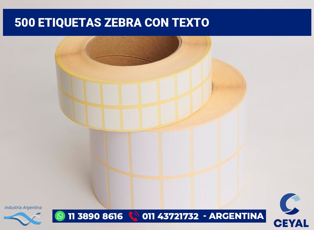 500 Etiquetas zebra con texto