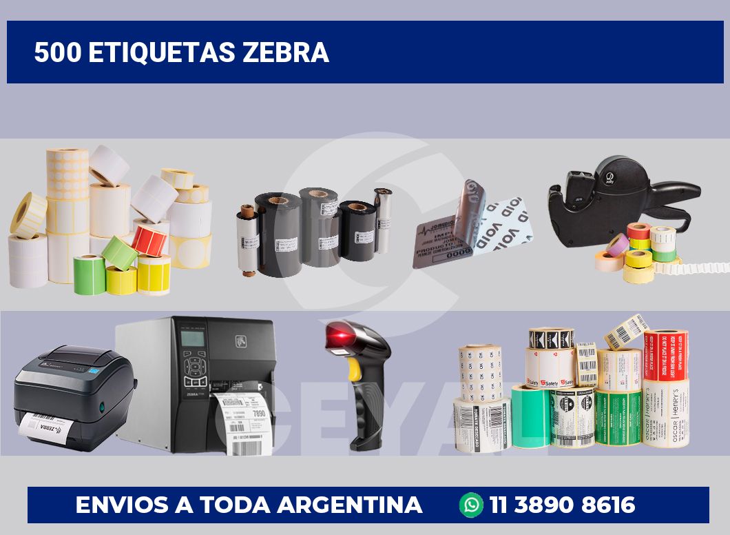 500 Etiquetas zebra